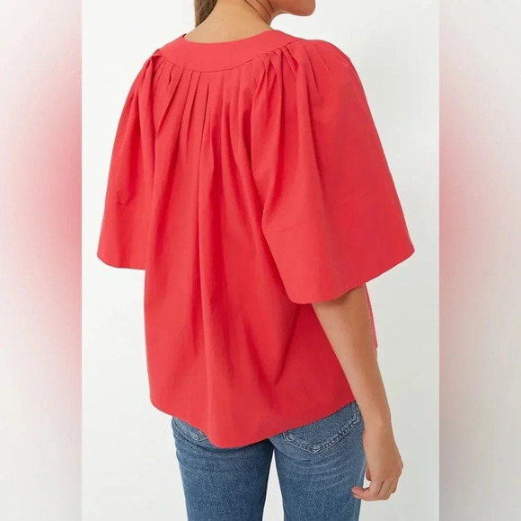 Pomander Place Red Finley Flutter Short Sleeve Top Size XS - Picture 3 of 10